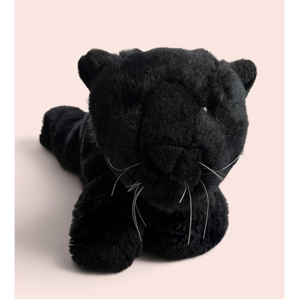 Animal Alley Toy R Us 2000 Black Panther Plush Yellow Eyes Laying Flat